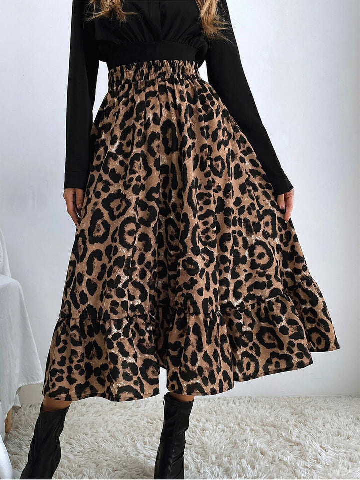 Leopard Print High Waist Skirt