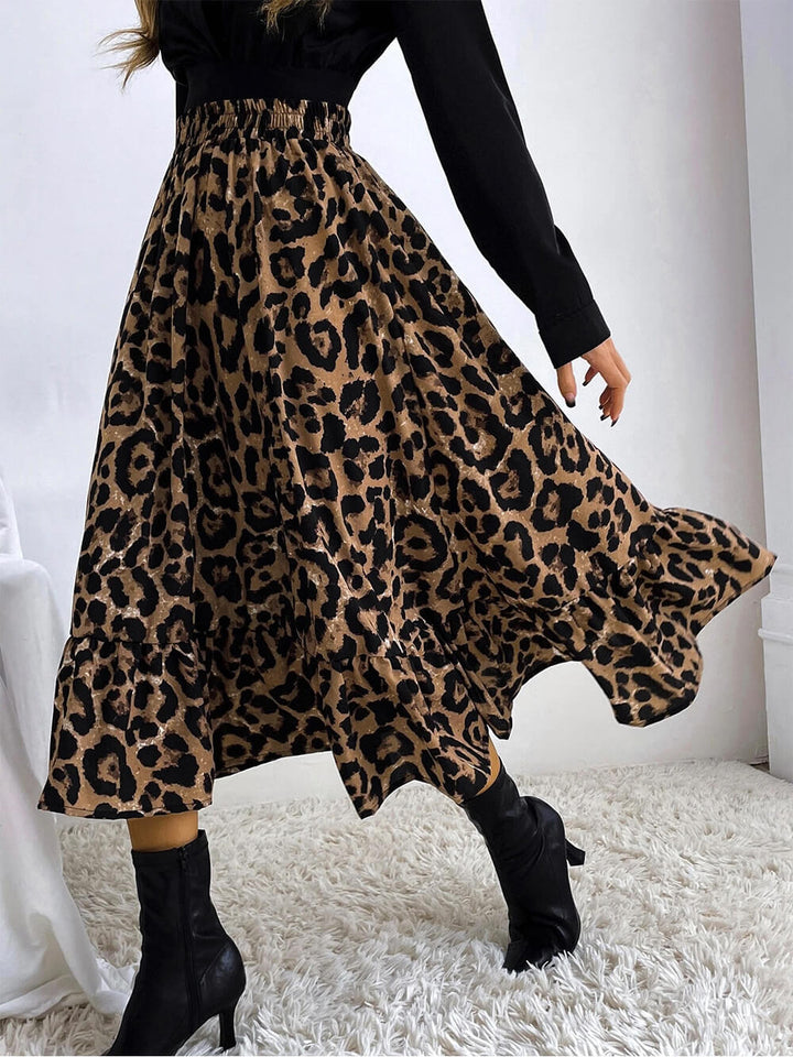 Leopard Print High Waist Skirt