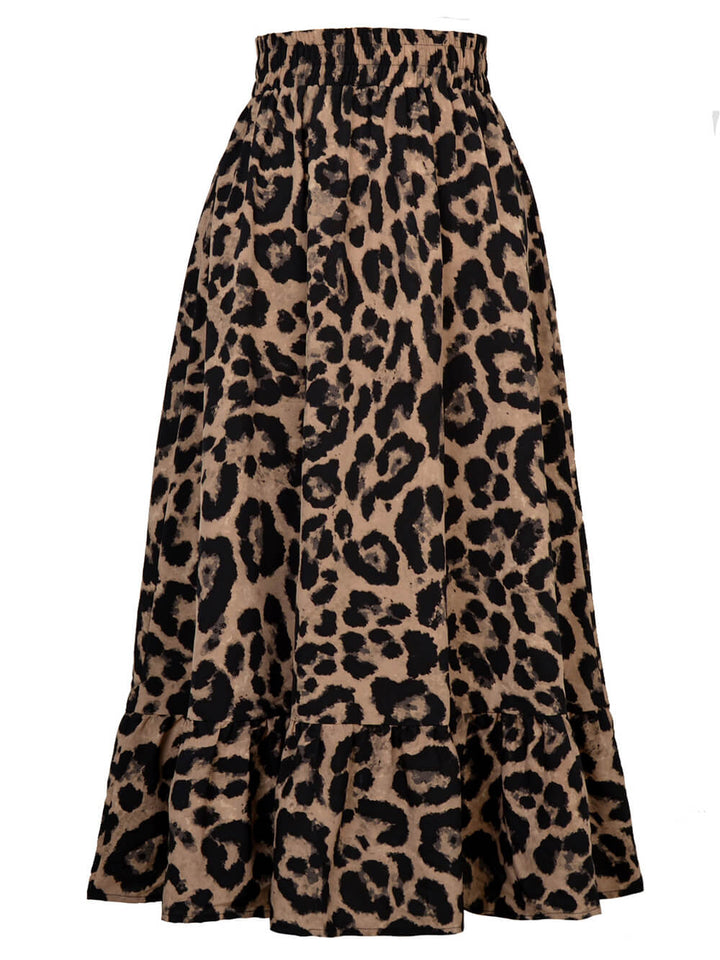 Leopard Print High Waist Skirt