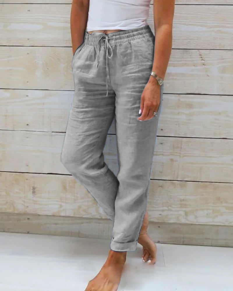 Monika™ Cotton and Linen Summer Trousers