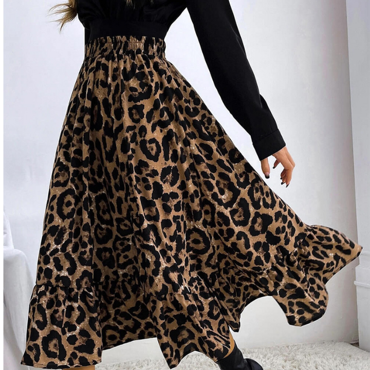 Leopard Print High Waist Skirt