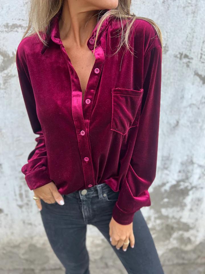 Natasha | Velvet Blouse